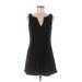Free People Casual Dress - Mini V-Neck Sleeveless: Black Print Dresses - Women's Size 6