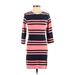 French Connection Casual Dress - Shift: Pink Stripes Dresses - Women's Size 0