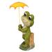 Alpine 27"H Smiling Frog w/ Yellow Umbrella Statue | 23 H x 9 W x 9 D in | Wayfair QWR1004