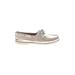 Sperry Top Sider Flats Silver Shoes - Women's Size 10 - Almond Toe