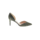 Sam Edelman Heels: Slip-on Stiletto Cocktail Party Green Solid Shoes - Women's Size 8 1/2 - Pointed Toe