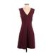 Elizabeth and James Casual Dress - A-Line: Burgundy Solid Dresses - Women's Size 6