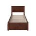 AFI Furnishings Nantucket King Platform Bed w/ Footboard & Twin XL Trundle in Walnut Wood in Brown | 41.34 H x 42.76 W x 82.76 D in | Wayfair