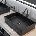 MEDUNJESS 13.8" Solid Surface Rectangular Vessel Bathroom Sink in Black | 5 H x 21.5 W x 13.8 D in | Wayfair DU130A-545DB