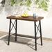 Gracie Oaks Keymiah Rectangular 40.6" L x 21.7" W Outdoor Bar Table Metal in Brown | 35.4 H x 40.6 W x 21.7 D in | Wayfair