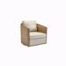 Armchair - Williston Forge Jolesa 30.31" Wide Swivel Armchair Faux Leather/Fabric in Black/Brown | 30.31 H x 30.31 W x 34.25 D in | Wayfair