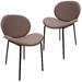 Ivy Bronx Lamaiyah Modern Dining Side Chair w/ Faux Leather Seat & Powder Coated Iron Frame Faux Leather/Upholstered in Gray | Wayfair