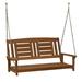 Red Barrel Studio® Dilich 2 Person Solid Wood Porch Swing Wood/Solid Wood in Brown | 27 H x 47.4 W x 23.6 D in | Wayfair