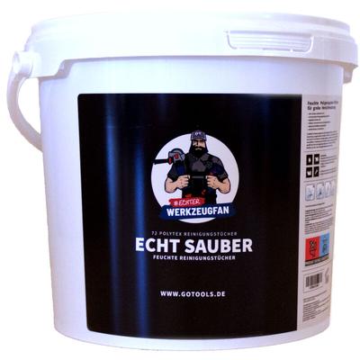 Gotools - Echter Werkzeugfan Feuchte Polytex Reinigungstücher 'echt sauber' im Eimer Image
