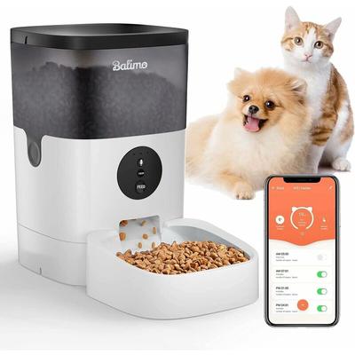 Balimo - 4L Futterautomat für Katzen und Hunde, 2,4 g WiFi, intelligenter Trockenfutterspender,