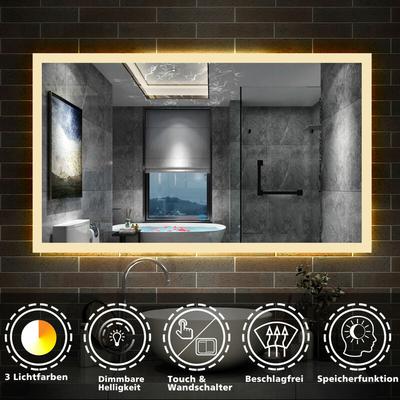 Aica Sanitaire - Badspiegel mit Beleuchtung Badezimmerspiegel Wandspiegel Wasserdicht