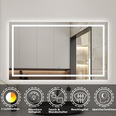 Acezanble - Badspiegel mit Beleuchtung 120x70cm - Kalt/Neutral/Warmweiß