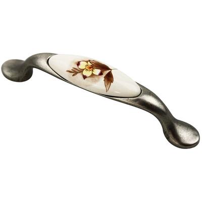 Ms Beschläge - Landhausstil Möbelgriff Vintagegriff Griff Schubladengriff alt Silber Blatt Image