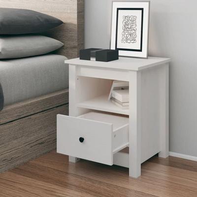 Maison Chic - Nachttisch Nachtschrank Sideboard Weiß 40x35x49 cm Massivholz Kiefer DE24261 Image