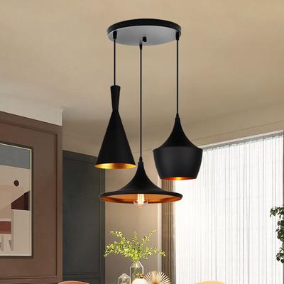 Pendelleuchte, Vintage Hängelampe mit Metall Lampeschirm, Kronleuchter E27 Edison Fassung für Küche Image