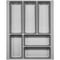 ORGA-BOX-2 Besteckeinsatz Tiefe 462 mm für Nobilia Küchen Canvas-Struktur silbergrau