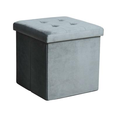 Estexo - Faltbarer Sitzhocker Fußhocker Hocker Aufbewahrungsbox Sitzwürfel Sitzmöbel Box Dunkelgrau Image