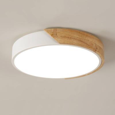 COMELY Holz -LED -Deckenleuchte 30W moderne runde Deckenlampe perfekt für Schlafzimmer Schlafzimmer Image