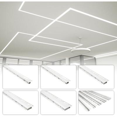 HEXIM LED Aluprofile, Unterputz Aluminium Trockenbau Profile mit opaler Abdeckung, verschiedene