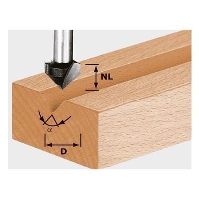 Festool - V-Nutfräser hs S8 D11/9,5/60° – 490997