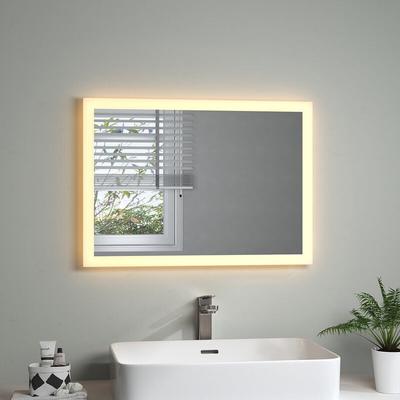 Badspiegel mit Beleuchtung led Lichtspiegel Wandspiegel Energiesparend Wandschalter,Warmweiß