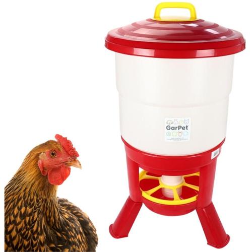 Hühner Futterautomat 50 l Geflügelfutterautomat Silo Geflügel Futterspender Futtertrog mit Füßen