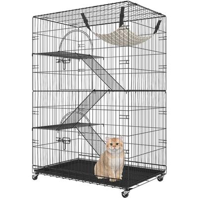 Mophorn - vevor Katzenkäfig mit 4 Ebenen und 2 Türen Katzengehege 900x600x1330mm Kleintierkäfig aus