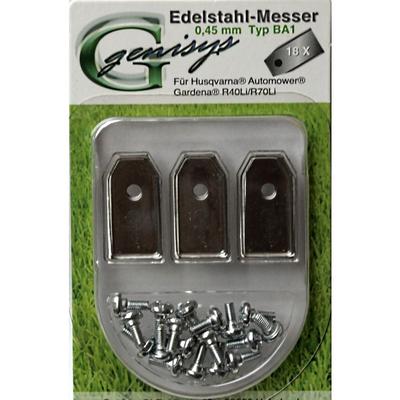 Genisys - 18 Ersatz Messer Klingen kompatibel für Husqvarna Automower ® / Gardena Mähroboter Typ Image