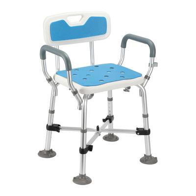 Swanew - Duschhocker Höhenverstellbar Badhocker Duschstuhl - mit arm und rückenlehne Überkreuzte Image