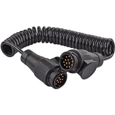 Dema - Spiral Verbindungskabel Verlängerungskabel Anhänger pkw 2 Stecker 13-polig 1,6 m Image