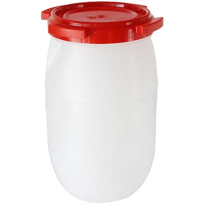 Mehrzweckfass aus Kunststoff mit rotem Schraubdeckel 60 Liter - Weiß