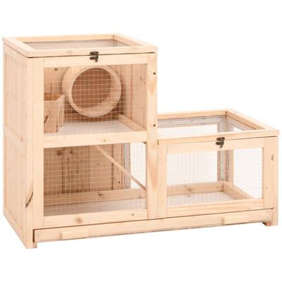 Hamsterkäfig 81x40x60 cm Massivholz Tanne - Vidaxl