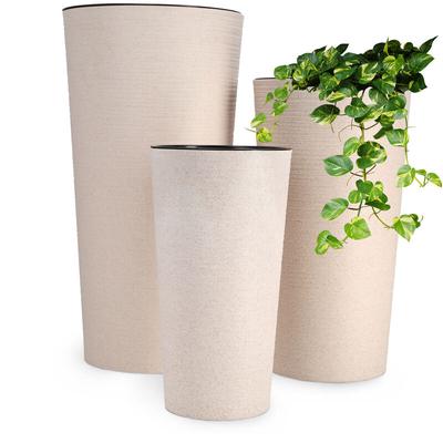 Kadax - Bio-Blumentopf Set, mit Einlage, 19+25+30 cm, Beige Image