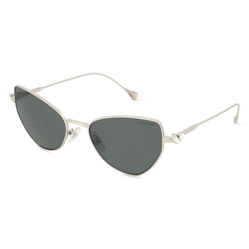 Swarovski SK7011 Damen-Sonnenbrille Vollrand Achteckig Metall-Gestell, silber