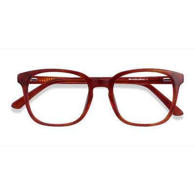 Unisex s square Blood Orange Acetate Prescription eyeglasses - Eyebuydirect s Tower