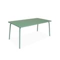 Table de jardin en métal 160x90cm vert jade