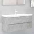 Mobile Sottolavabo, Armadietto da Bagno, Mobiletto da Bagno moderno Grigio Cemento 100x38,5x45 cm