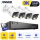 ANNKE 5MP Kit di Videosorveglianza 8CH 5 in 1 Video H.265+ DVR 3K Dual Light Analog Microfono IR