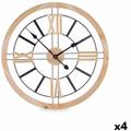 Gift Decor - Orologio da Parete Nero Metallo Legno mdf 60 x 60 x 4,5 cm (4 Unità)