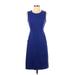 Lands' End Casual Dress - Sheath: Blue Solid Dresses - Women's Size 2