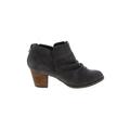 REPORT Ankle Boots: Slip-on Chunky Heel Casual Gray Solid Shoes - Women's Size 6 1/2 - Almond Toe