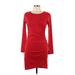 BTFBM Casual Dress - Sheath: Red Solid Dresses - Women's Size Medium