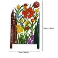 CAKVIICA Colorful Garden And Metal Screen 3 Panel Flower Patio & Garden