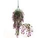 LLDI Simulation Green Plant Persian Leaf Wall Hanging Golden Bell Decoration Rattan Balcony Wall Fake Flower Hanging Basket Plant red purple