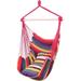 Hammock Chair Hanging Rope Swing Disincive Canvas Hanging Rope Chair Wih 2 Pillows For Yard Bedroom Porch Indoor / Oudoor (Rainbow)