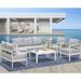 Aluminum Patio Furniture Set 4 Pcs Modern Outdoor Conversation Set Sectional Sofa with Upgrade Cushion and Coffee Table Grey