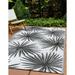 World Rug Gallery Floral Tropical Reversible Recycled Plastic Outdoor Rugs - BLACK 5 x7