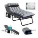 Camping cots Sun Lounger Folding Recliner Chair Reclining Seat Bed with pillow