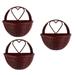 3 Pcs Indoor Plants Retro Decor Wall Hanging Flower Baskets Home Decoration Weaving Wall Hanging Flower Basket Wall Hanging Plant Basket Plastic