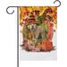 Wellsay Trick or Treat Halloween Holiday Polyester Garden Flag 12 X 18 Inches Cute Dog in The Pumpkin House with Autumn Leaves Decorative Yard Flag for Party Home Outdoor Decor